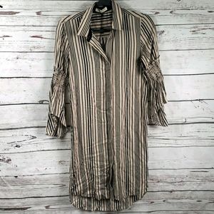 Striped Halston shirt dress